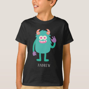 T-shirt Nom personnalisé Cute Monster Kids