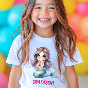T-shirt Nom personnalisé de filles sirène
