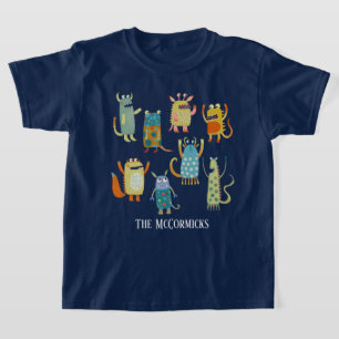 T-shirt Nom personnalisé de la famille Monster