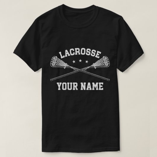 T-shirt Nom personnalisé de lacrosse (Design devant)