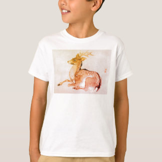 T-SHIRT NOM PERSONNALISÉ DEER JAPONAIS WOODBLOCK IMPRIMER 