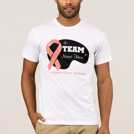 T-shirt Nom personnalisé d'équipe - Cancer utérin (Devant)