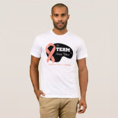 T-shirt Nom personnalisé d'équipe - Cancer utérin (Devant entier)