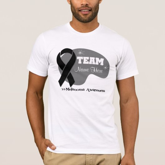 T-shirt Nom personnalisé d'équipe - mélanome (Devant)