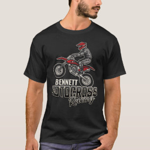 T-shirt Nom personnalisé Dirt Vélo Rider Motocross Racing
