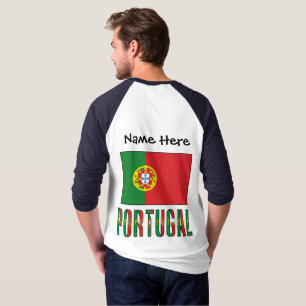 T-shirt Nom personnalisé Drapeau du Portugal