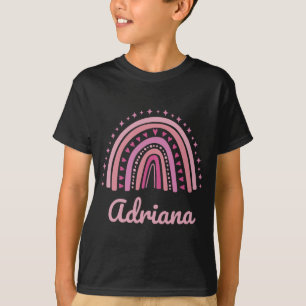 T-shirt Nom Personnalisé Drôle Femmes Rose Arc-en-ciel Adr