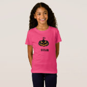 T-Shirt Nom personnalisé du Citrouille noir mignon Hallowe (Devant entier)
