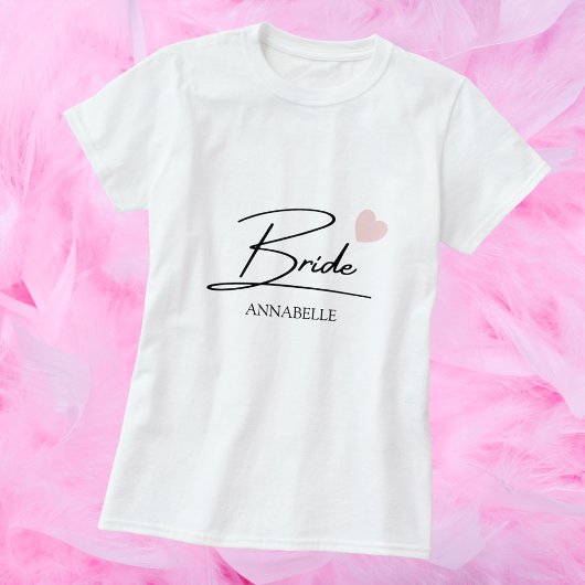 T-shirt Nom personnalisé du script de mariée