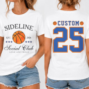 T-shirt Nom personnalisé et numéro Maman de basket-ball 
