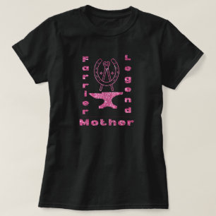 T-shirt Nom personnalisé Farrier Légende Mère rose