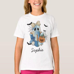 T-shirt Nom personnalisé Fille fantôme Halloween