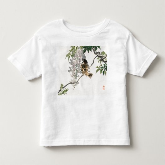 T-SHIRT NOM PERSONNALISÉ FILLE TOUT-PETITS OISEAU  (Devant)