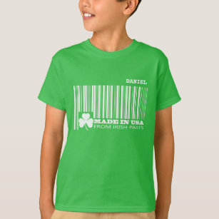 T-shirt Nom personnalisé Fun Code à barres St. Patrick's D