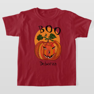 T-shirt Nom personnalisé Funny Citrouille Jack'o Lantern H