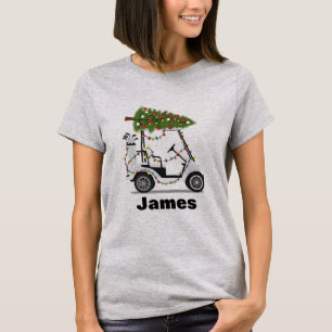 T-shirt Nom personnalisé golfeur Noël chariot de golf Xmas