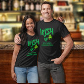 T-shirt Nom personnalisé Irish AF Drick Team Black Green