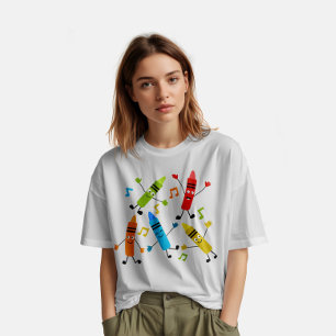 T-shirt Nom personnalisé Kawaii Crayons de danse Professeu