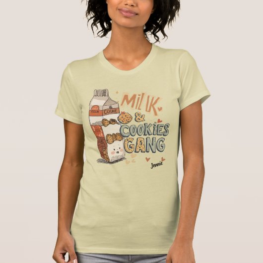 T-shirt Nom personnalisé Lait et cookies Gang Christmas AI (Devant)