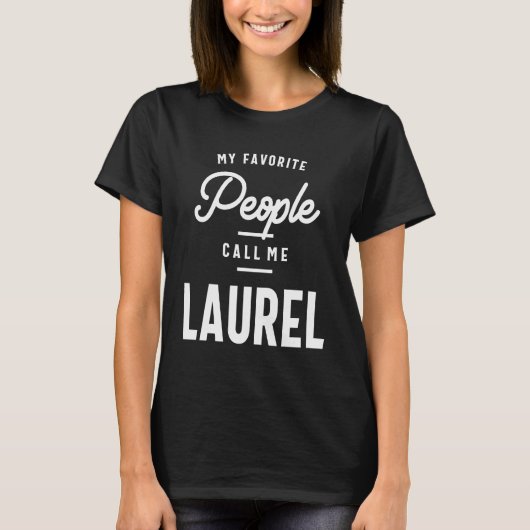 T-shirt Nom personnalisé Laurel (Devant)