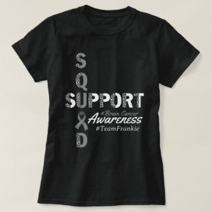 T-shirt Nom personnalisé Léopard Cerveau Cancer Équipe de 