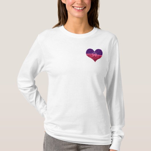 T-shirt Nom personnalisé léopard rose pourpre damassé arc (Devant)