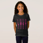 T-Shirt Nom personnalisé Lucy Pink (Devant entier)