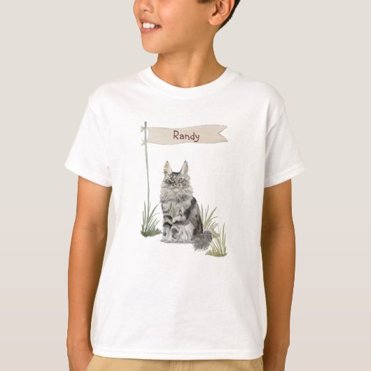 T-shirt Nom Personnalisé Maine Coon Pet (Devant)