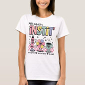 T-shirt Nom Personnalisé Mignon Retro Pour Instit' (Devant)