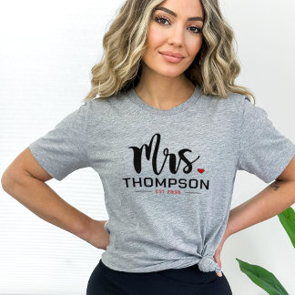 T-shirt Nom personnalisé Mme Bride Mariage