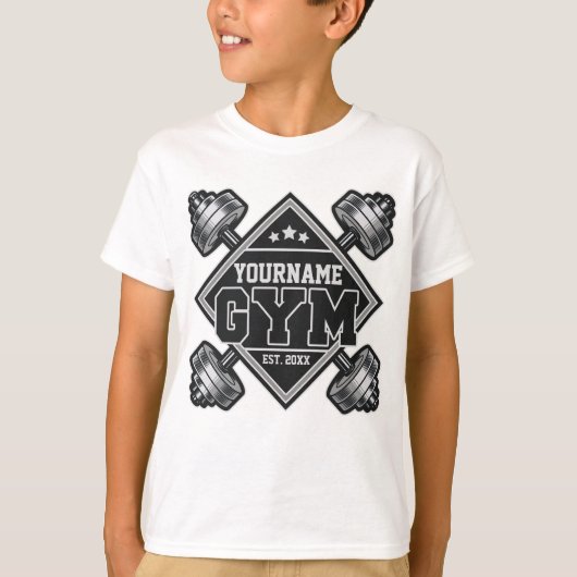 T-shirt Nom personnalisé Poids Accueil Crossfit Gym (Devant)