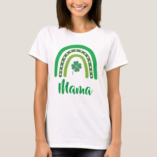 T-shirt NOM PERSONNALISÉ St. Patrick's Day Boho Rainbow Fa (Devant)