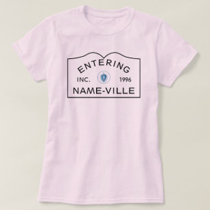 T-shirt Nom PERSONNALISÉ Symbole de ville Massachusetts