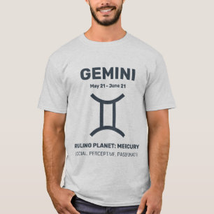T-shirt Nom personnalisé / Texte Zodiac Signal Gemini