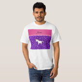 T-shirt Nom personnalisé unicorn indigo violet étoiles de (Devant entier)