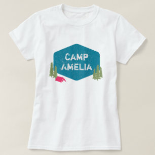 T-shirt Nom personnalisé unique du camp fête d'anniversair
