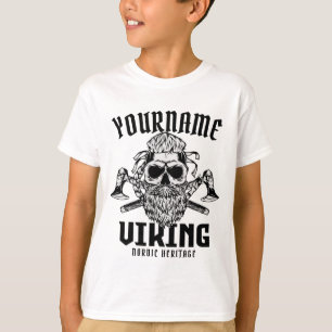 T-shirt NOM personnalisé Viking Nordic Warrior Heritage