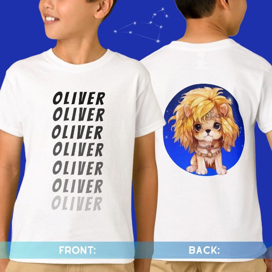 T-shirt Nom personnel Astrologie Signe zodiaque Leo avant 