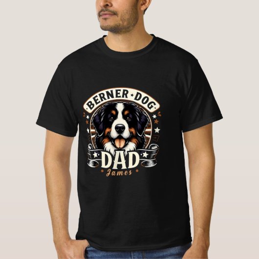 T-shirt Nom personnel Berner Chien Papa - Bernese Daddy (Devant)
