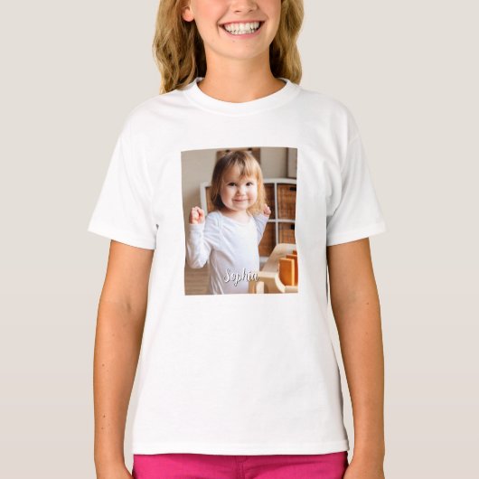 T-shirt Nom photo et script de soeur (Devant)