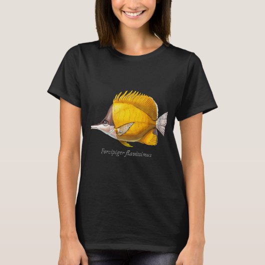 T-shirt Nom scientifique du poisson-papillon à long nez ja (Devant)