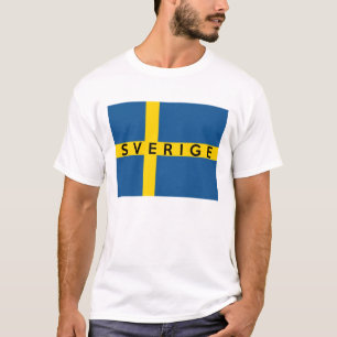 T-shirt nom suédois des textes de pays de drapeau de