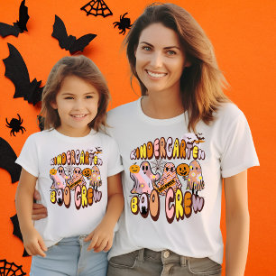 T-shirt Nom sur le dos Rétro Ghost Kindergarten Boo Team