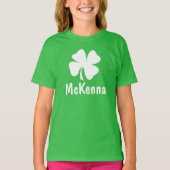 T-shirt Nom Trèfle Vert Fête de la Saint-Patrick Enfants (Devant)