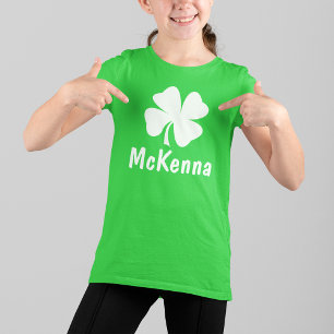 T-shirt Nom Trèfle Vert Fête de la Saint-Patrick Enfants