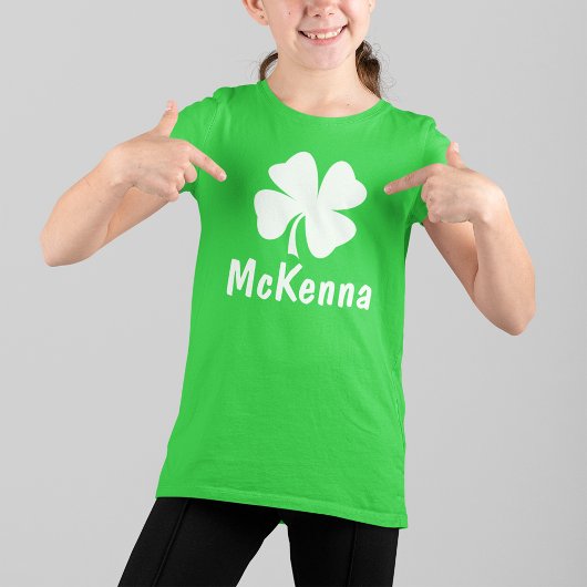 T-shirt Nom Trèfle Vert Fête de la Saint-Patrick Enfants