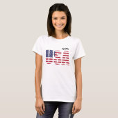 T-shirt Nom, USA Conception du crayon, Femmes de base (Devant entier)