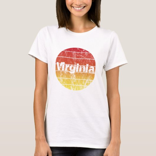 T-shirt Nom Viriginia Vintage Coucher du soleil (Devant)