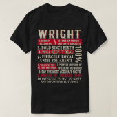 T-shirt Nom Wright Don Wright Nom de famille Wright (Design devant)