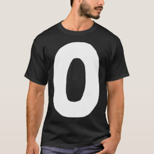 T-shirt Nombre 0 grand et blanc gras